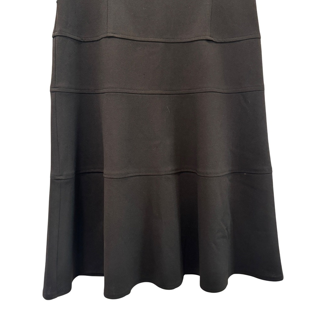 Anne Klein Dress Womens 8‎ Cap Sleeve Tiered Skirt Black Career Workwear LBD - Picture 2 of 7